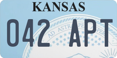 KS license plate 042APT
