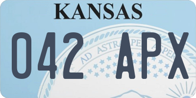 KS license plate 042APX