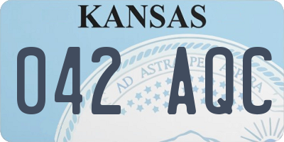 KS license plate 042AQC
