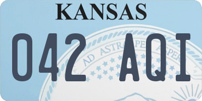 KS license plate 042AQI