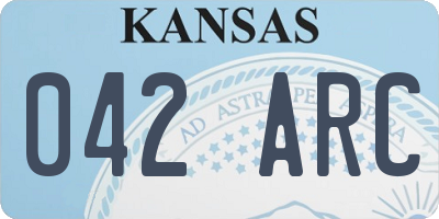 KS license plate 042ARC
