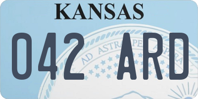 KS license plate 042ARD