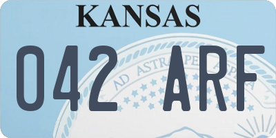 KS license plate 042ARF
