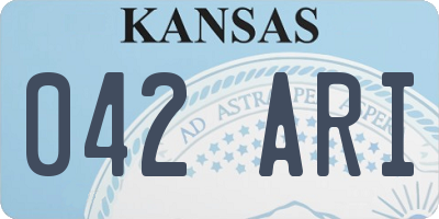 KS license plate 042ARI