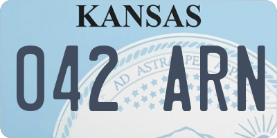 KS license plate 042ARN