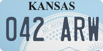 KS license plate 042ARW
