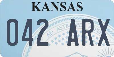 KS license plate 042ARX