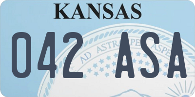 KS license plate 042ASA