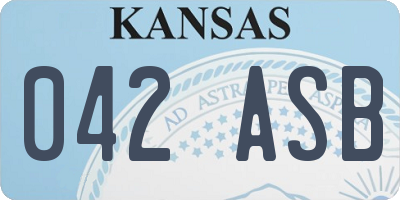 KS license plate 042ASB