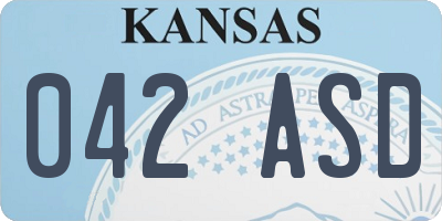 KS license plate 042ASD