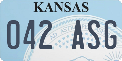 KS license plate 042ASG