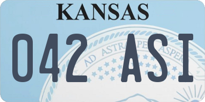 KS license plate 042ASI
