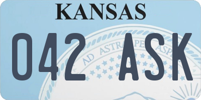KS license plate 042ASK