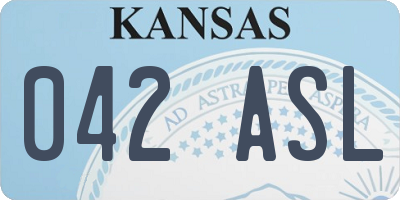KS license plate 042ASL