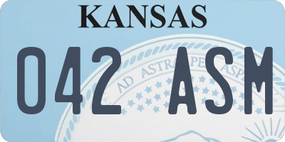 KS license plate 042ASM