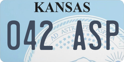 KS license plate 042ASP