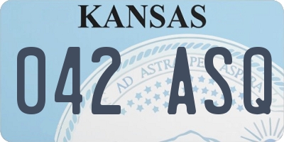 KS license plate 042ASQ