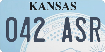 KS license plate 042ASR