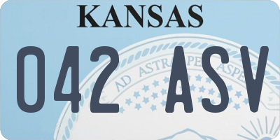 KS license plate 042ASV