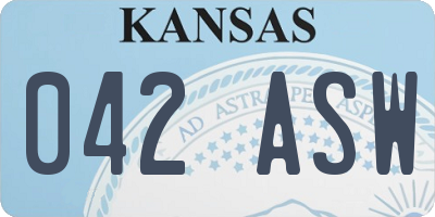 KS license plate 042ASW