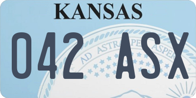 KS license plate 042ASX