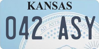 KS license plate 042ASY