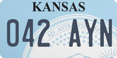 KS license plate 042AYN