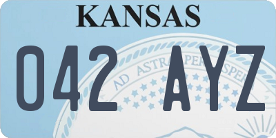 KS license plate 042AYZ