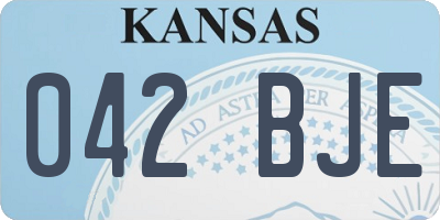 KS license plate 042BJE