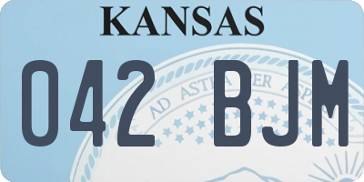 KS license plate 042BJM