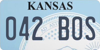 KS license plate 042BOS