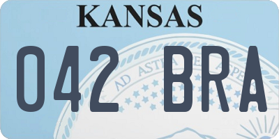 KS license plate 042BRA