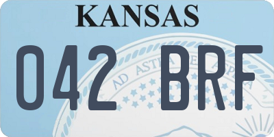 KS license plate 042BRF
