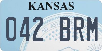 KS license plate 042BRM