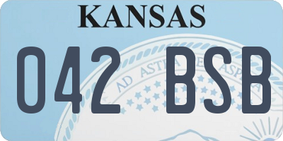 KS license plate 042BSB