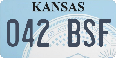 KS license plate 042BSF
