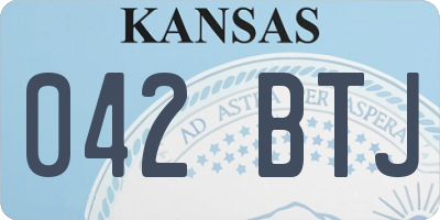 KS license plate 042BTJ