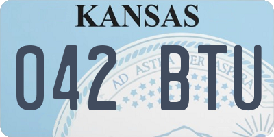 KS license plate 042BTU