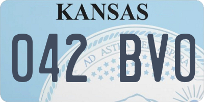 KS license plate 042BVO