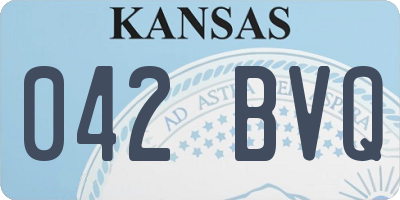 KS license plate 042BVQ