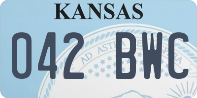 KS license plate 042BWC
