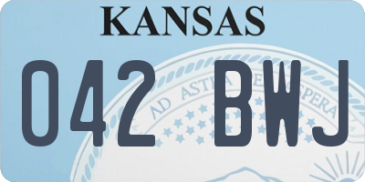 KS license plate 042BWJ