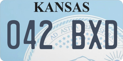 KS license plate 042BXD