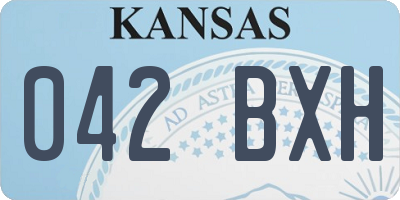 KS license plate 042BXH