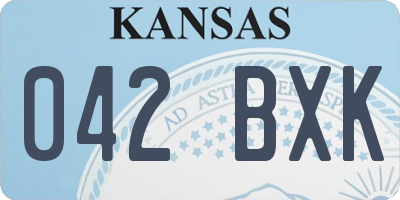 KS license plate 042BXK