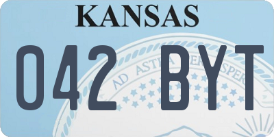 KS license plate 042BYT
