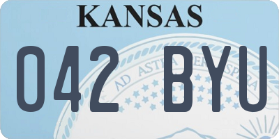 KS license plate 042BYU
