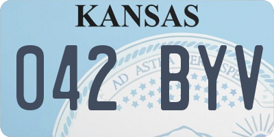 KS license plate 042BYV