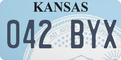 KS license plate 042BYX