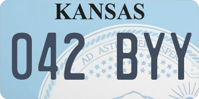 KS license plate 042BYY